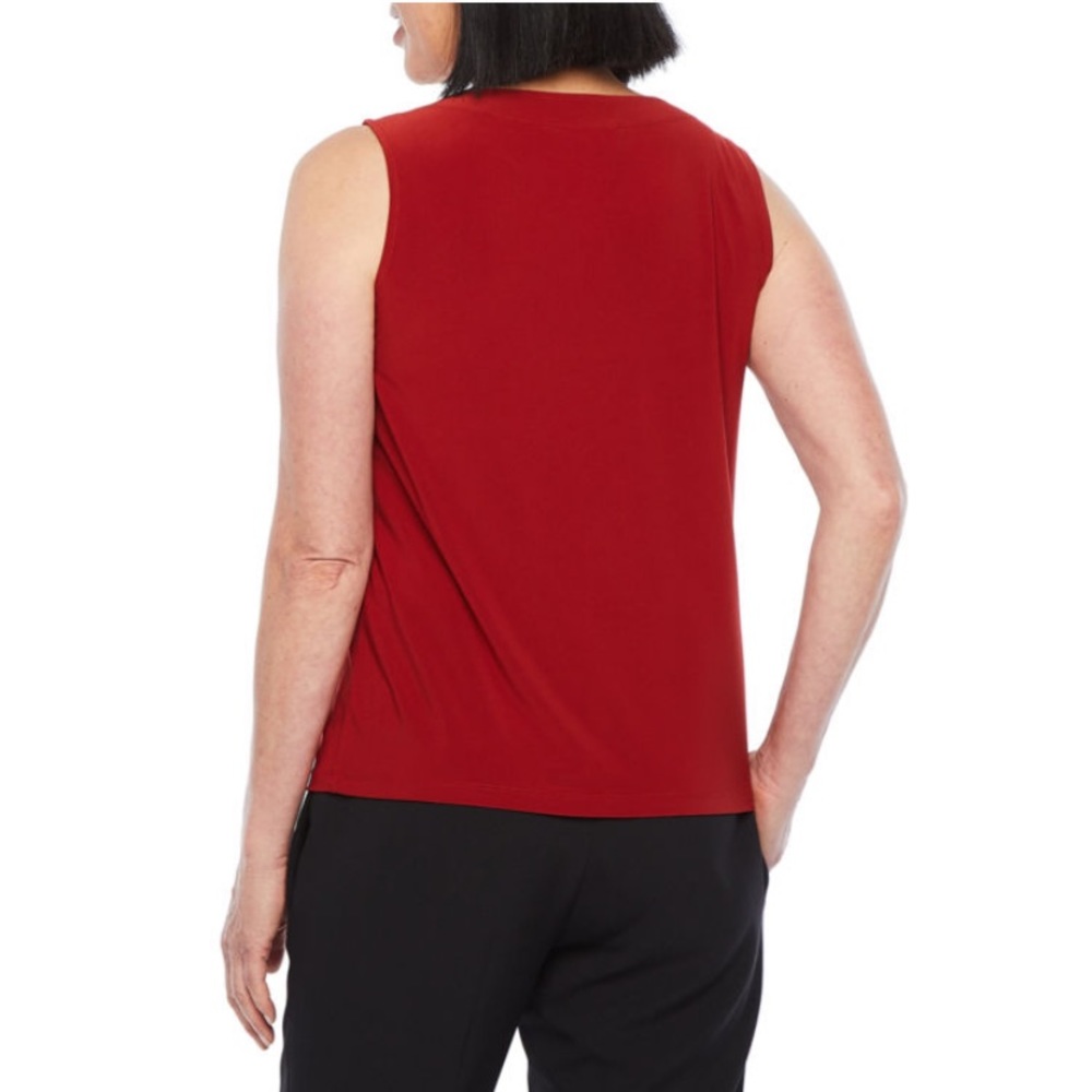 NWT Evan Picone Round/Pleat Neck Sleeveless Blouse - Picture 2 of 5